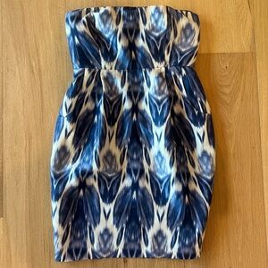 J.Crew Silk Ikat Strapless Mini Dress